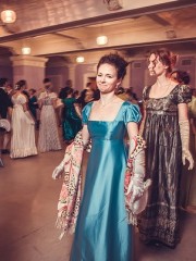 Незабудка ампир (DFMoment). Цена проката: 1500₽; эпоха: Ампир; цвет: Голубой; размер: 42-44